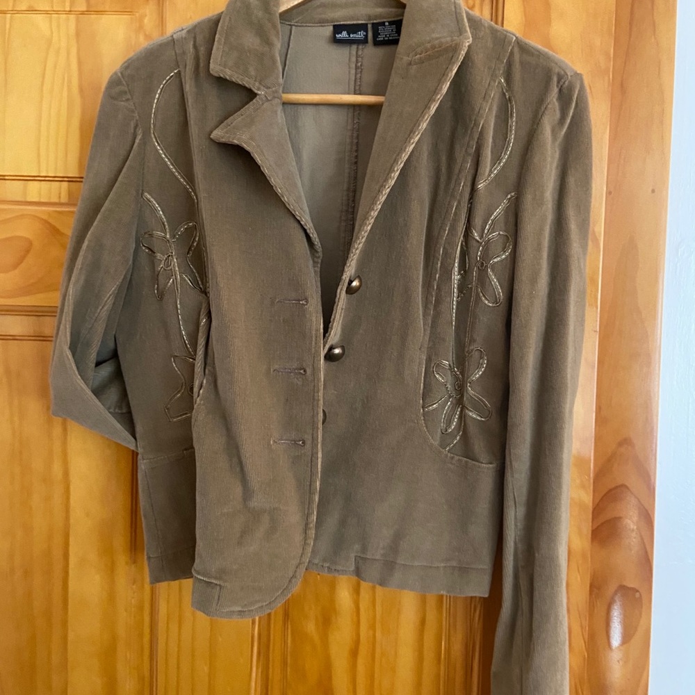 Beautiful Stitched Corduroy Bolero Blazer Size 8